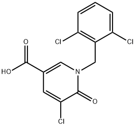 5-CHLORO-1-(2,6-DICHLOROBENZYL)-6-OXO-1,6-DIHYDRO-3-PYRIDINECARBOXYLIC ACID 结构式