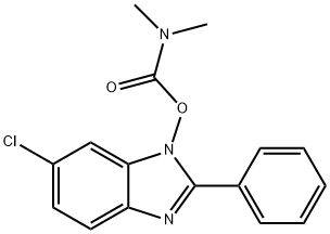 6-CHLORO-1-([(DIMETHYLAMINO)CARBONYL]OXY)-2-PHENYL-1H-1,3-BENZIMIDAZOLE 结构式