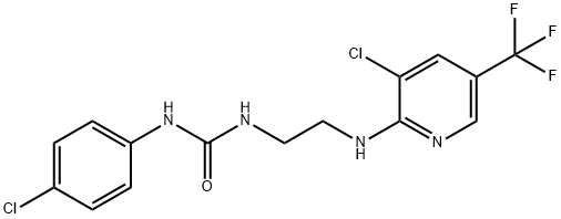 N-(4-CHLOROPHENYL)-N'-(2-([3-CHLORO-5-(TRIFLUOROMETHYL)-2-PYRIDINYL]AMINO)ETHYL)UREA 结构式