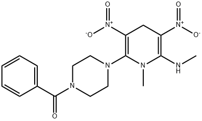 (4-[1-METHYL-6-(METHYLAMINO)-3,5-DINITRO-1,4-DIHYDRO-2-PYRIDINYL]PIPERAZINO)(PHENYL)METHANONE 结构式