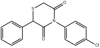 4-(4-CHLOROPHENYL)-2-PHENYL-3,5-THIOMORPHOLINEDIONE 结构式