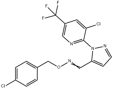 1-[3-CHLORO-5-(TRIFLUOROMETHYL)-2-PYRIDINYL]-1H-PYRAZOLE-5-CARBALDEHYDE O-(4-CHLOROBENZYL)OXIME 结构式