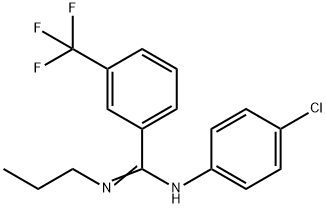 N-(4-Chlorophenyl)-N'-propyl-3-(trifluoromethyl)benzenecarboximidamide 结构式