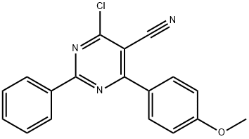 4-CHLORO-6-(4-METHOXYPHENYL)-2-PHENYL-5-PYRIMIDINECARBONITRILE 结构式
