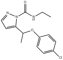 5-[1-(4-CHLOROPHENOXY)ETHYL]-N-ETHYL-1H-PYRAZOLE-1-CARBOXAMIDE 结构式