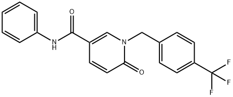 6-OXO-N-PHENYL-1-[4-(TRIFLUOROMETHYL)BENZYL]-1,6-DIHYDRO-3-PYRIDINECARBOXAMIDE 结构式