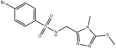 4-BROMO-N-([4-METHYL-5-(METHYLSULFANYL)-4H-1,2,4-TRIAZOL-3-YL]METHYL)BENZENESULFONAMIDE 结构式