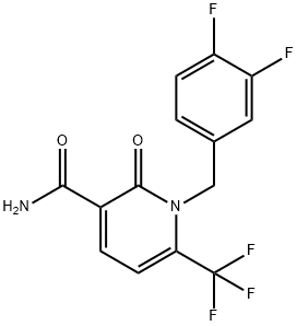 1-(3,4-DIFLUOROBENZYL)-2-OXO-6-(TRIFLUOROMETHYL)-1,2-DIHYDRO-3-PYRIDINECARBOXAMIDE 结构式