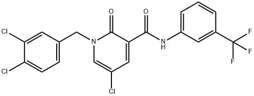5-CHLORO-1-(3,4-DICHLOROBENZYL)-2-OXO-N-[3-(TRIFLUOROMETHYL)PHENYL]-1,2-DIHYDRO-3-PYRIDINECARBOXAMIDE 结构式
