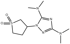 3-[3,5-BIS(DIMETHYLAMINO)-1H-1,2,4-TRIAZOL-1-YL]TETRAHYDRO-1H-1LAMBDA6-THIOPHENE-1,1-DIONE 结构式