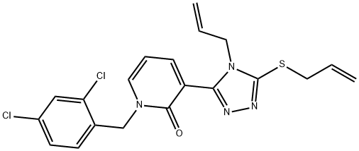 3-[4-ALLYL-5-(ALLYLSULFANYL)-4H-1,2,4-TRIAZOL-3-YL]-1-(2,4-DICHLOROBENZYL)-2(1H)-PYRIDINONE 结构式