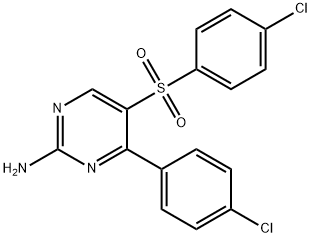 4-(4-CHLOROPHENYL)-5-[(4-CHLOROPHENYL)SULFONYL]-2-PYRIMIDINAMINE 结构式