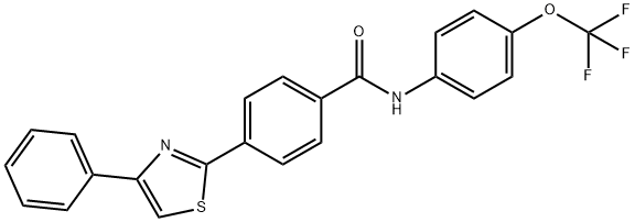 4-(4-Phenyl-1,3-thiazol-2-yl)-N-[4-(trifluoromethoxy)phenyl]benzenecarboxamide 结构式