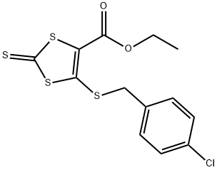 ETHYL 5-[(4-CHLOROBENZYL)SULFANYL]-2-THIOXO-1,3-DITHIOLE-4-CARBOXYLATE 结构式