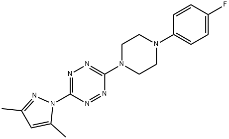 3-(3,5-DIMETHYL-1H-PYRAZOL-1-YL)-6-[4-(4-FLUOROPHENYL)PIPERAZINO]-1,2,4,5-TETRAAZINE 结构式