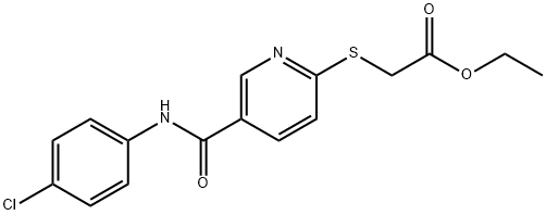 ETHYL 2-((5-[(4-CHLOROANILINO)CARBONYL]-2-PYRIDINYL)SULFANYL)ACETATE