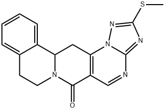 2-(METHYLSULFANYL)-8,9,13B,14-TETRAHYDRO-6H-[1,2,4]TRIAZOLO[5'',1'':2',3']PYRIMIDO[4',5':4,5]PYRIDO[2,1-A]ISOQUINOLIN-6-ONE 结构式