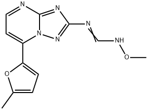 N'-METHOXY-N-[7-(5-METHYL-2-FURYL)[1,2,4]TRIAZOLO[1,5-A]PYRIMIDIN-2-YL]IMINOFORMAMIDE 结构式