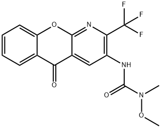 N-METHOXY-N-METHYL-N'-[5-OXO-2-(TRIFLUOROMETHYL)-5H-CHROMENO[2,3-B]PYRIDIN-3-YL]UREA 结构式