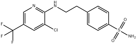 4-(2-([3-CHLORO-5-(TRIFLUOROMETHYL)-2-PYRIDINYL]AMINO)ETHYL)BENZENESULFONAMIDE 结构式