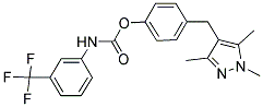 4-[(1,3,5-TRIMETHYL-1H-PYRAZOL-4-YL)METHYL]PHENYL N-[3-(TRIFLUOROMETHYL)PHENYL]CARBAMATE 结构式