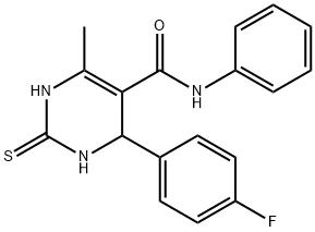 4-(4-Fluorophenyl)-6-methyl-N-phenyl-2-thioxo-1,2,3,4-tetrahydro-5-pyrimidinecarboxamide 结构式