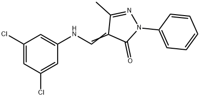 4-[(3,5-DICHLOROANILINO)METHYLENE]-5-METHYL-2-PHENYL-2,4-DIHYDRO-3H-PYRAZOL-3-ONE 结构式