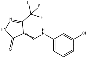 4-[(3-CHLOROANILINO)METHYLENE]-5-(TRIFLUOROMETHYL)-2,4-DIHYDRO-3H-PYRAZOL-3-ONE 结构式