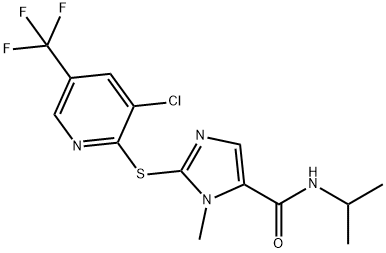 2-([3-CHLORO-5-(TRIFLUOROMETHYL)-2-PYRIDINYL]SULFANYL)-N-ISOPROPYL-1-METHYL-1H-IMIDAZOLE-5-CARBOXAMIDE 结构式