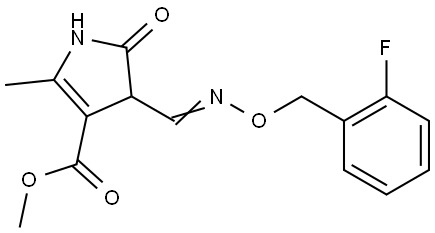 Methyl 4-(([(2-fluorobenzyl)oxy]imino)methyl)-2-methyl-5-oxo-4,5-dihydro-1H-pyrrole-3-carboxylate 结构式
