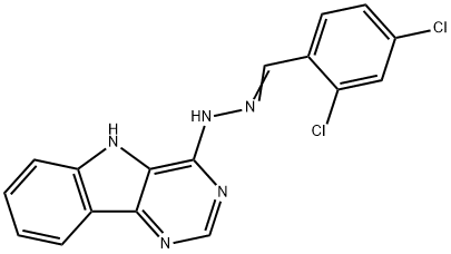 2,4-DICHLOROBENZENECARBALDEHYDE N-(5H-PYRIMIDO[5,4-B]INDOL-4-YL)HYDRAZONE 结构式