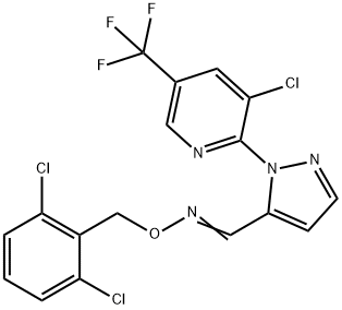 1-[3-CHLORO-5-(TRIFLUOROMETHYL)-2-PYRIDINYL]-1H-PYRAZOLE-5-CARBALDEHYDE O-(2,6-DICHLOROBENZYL)OXIME 结构式