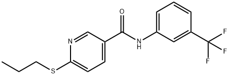 6-(PROPYLSULFANYL)-N-[3-(TRIFLUOROMETHYL)PHENYL]NICOTINAMIDE 结构式