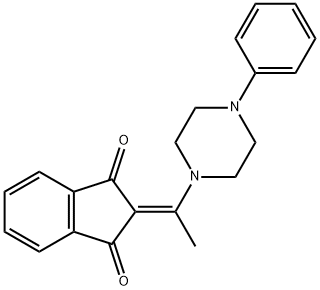 2-((4-PHENYLPIPERAZINYL)ETHYLIDENE)INDANE-1,3-DIONE 结构式