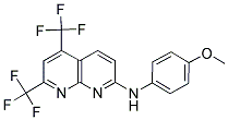 N-(4-METHOXYPHENYL)-5,7-BIS(TRIFLUOROMETHYL)[1,8]NAPHTHYRIDIN-2-AMINE 结构式