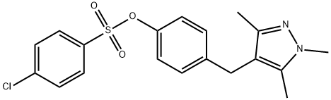 4-[(1,3,5-TRIMETHYL-1H-PYRAZOL-4-YL)METHYL]PHENYL 4-CHLOROBENZENESULFONATE 结构式