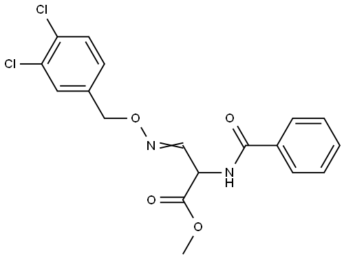 Methyl 2-(benzoylamino)-3-([(3,4-dichlorobenzyl)oxy]imino)propanoate 结构式