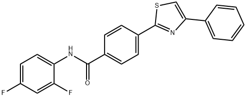 N-(2,4-DIFLUOROPHENYL)-4-(4-PHENYL-1,3-THIAZOL-2-YL)BENZENECARBOXAMIDE 结构式