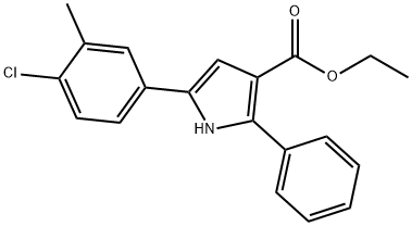 Ethyl 5-(4-chloro-3-methylphenyl)-2-phenylpyrrole-3-carboxylate 结构式