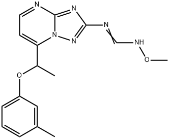 N'-METHOXY-N-(7-[1-(3-METHYLPHENOXY)ETHYL][1,2,4]TRIAZOLO[1,5-A]PYRIMIDIN-2-YL)IMINOFORMAMIDE 结构式