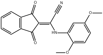 2-((2,5-DIMETHOXYPHENYL)AMINO)-2-(1,3-DIOXOINDAN-2-YLIDENE)ETHANENITRILE 结构式