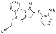 3-[(2-[3-[(2-AMINOPHENYL)THIO]-2,5-DIOXOTETRAHYDRO-1H-PYRROL-1-YL]PHENYL)TH IO]PROPANENITRILE 结构式