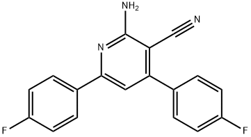 2-AMINO-4,6-BIS(4-FLUOROPHENYL)NICOTINONITRILE 结构式