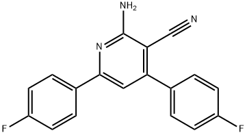 2-氨基-4,6-双(4-氟苯基)烟腈 结构式