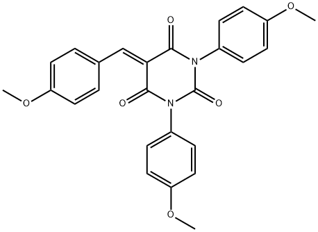 1,3-Bis(4-methoxyphenyl)-5-((4-methoxyphenyl)methylene)-1,3-diazaperhydroine-2,4,6-trione 结构式