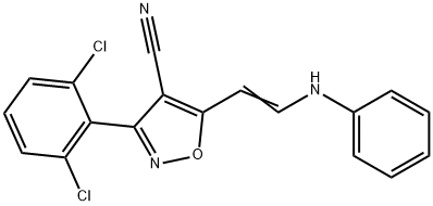 5-(2-ANILINOVINYL)-3-(2,6-DICHLOROPHENYL)-4-ISOXAZOLECARBONITRILE 结构式