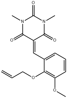 5-([2-(ALLYLOXY)-3-METHOXYPHENYL]METHYLENE)-1,3-DIMETHYL-2,4,6(1H,3H,5H)-PYRIMIDINETRIONE 结构式