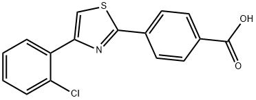 4-[4-(2-CHLOROPHENYL)-1,3-THIAZOL-2-YL]BENZENECARBOXYLIC ACID 结构式