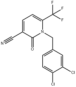 1-(3,4-DICHLOROBENZYL)-2-OXO-6-(TRIFLUOROMETHYL)-1,2-DIHYDRO-3-PYRIDINECARBONITRILE 结构式
