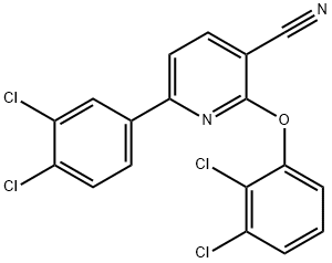 2-(2,3-DICHLOROPHENOXY)-6-(3,4-DICHLOROPHENYL)NICOTINONITRILE 结构式